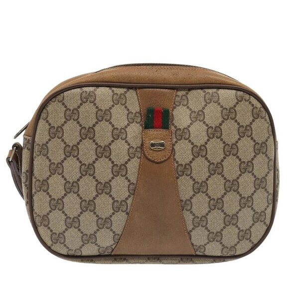 GUCCI GG Supreme Web Sherry Line Clutch Bag PVC Beige Red 89 01 034 Auth fm3793 - Picture 12 of 16